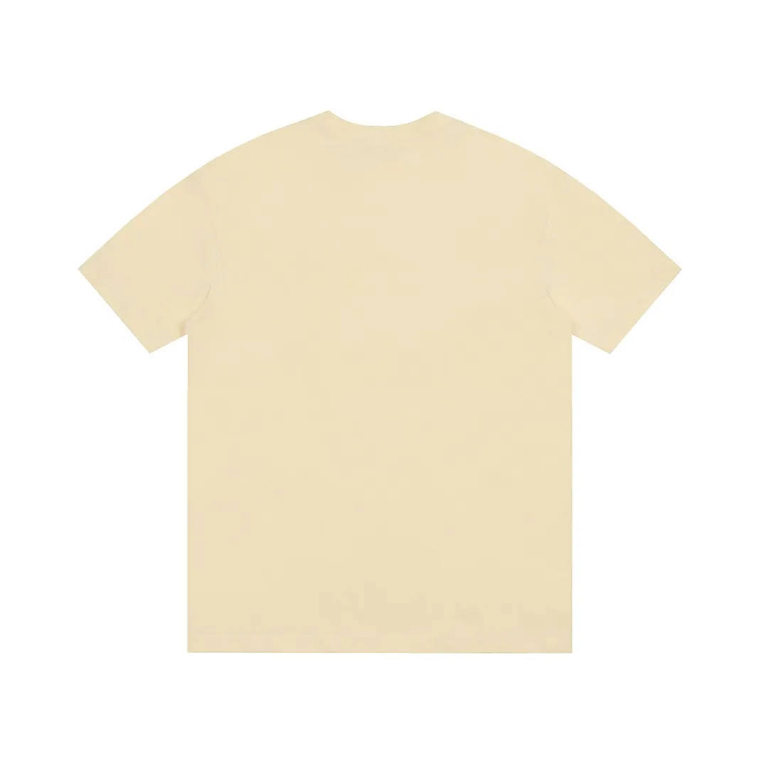 vivienne west wood Queen Mother West Jingdong Maillard color matching small label embroidered short-sleeved color matching high-end niche fashionable must-have matching style 2024 top hot style No need to say more details directly open the full range of correct accessories every detail is completely restored and directly filled up Size: XS-L Color: coffee apricot